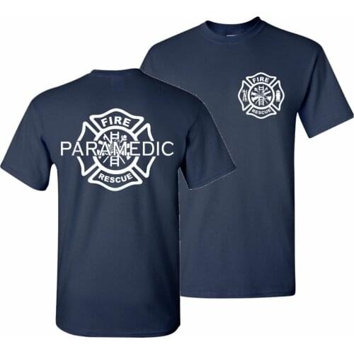 2019 Fashion Short Sleeve Firefighter Paramedic EMT Fire Rescue Thin Red Line Department T Shirt