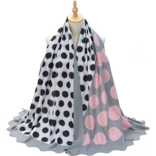 2020 Ladies Fashion Cricle Dot Cashmere Shawl Scarf Women High Quality Wrap Pashmina Stole Bufandas Muslim Hijab Snood 95*190cm