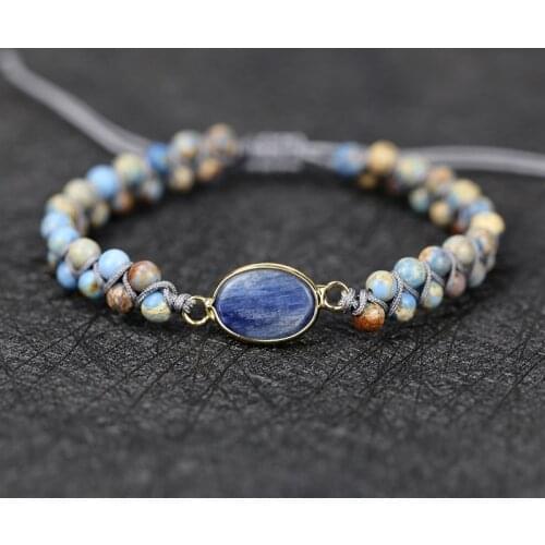 2021 High quality Natural Stones Wrap Bracelets friendship Lapis lazuli charm braid Boho jewelry gift drop shipping