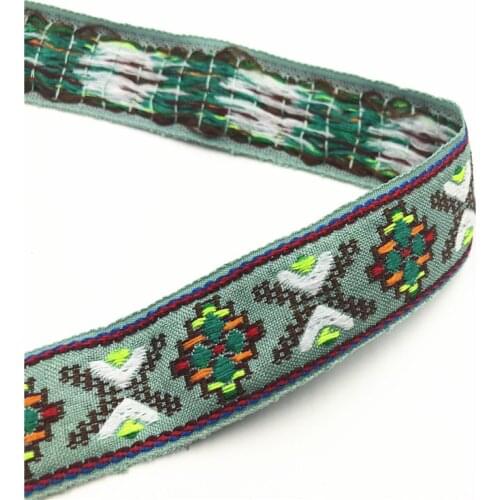 5Yards 26mm 1" Opposite Arrow Craft Packaging Material Geometric Jacquard Green Ribbon Wedding Home Accessory Hair Bowknot Decor