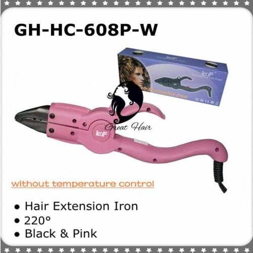 Free Shipping Loof Temperature Constant Fusion Hair Extension Iron GH-HC608A-W Pink