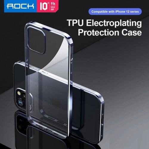 Rock for iPhone 12 Pro 6.1" Case TPU Electroplating Protection Shiny Lightweight Shockproof for iPhone 12 Pro Max 6.7 Case чехол