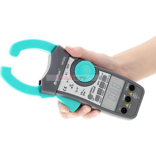 HP202 Digital Clamp Meter Multimeter AC/DC Voltage Current Resistance Temperature Measurement Dual Display