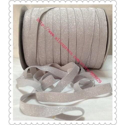 Stretch Metallic Velvet Ribbon Light Silver Sparkle Ribbon 5/8" Elastic Frosted Light Silver Glitter Ribbon