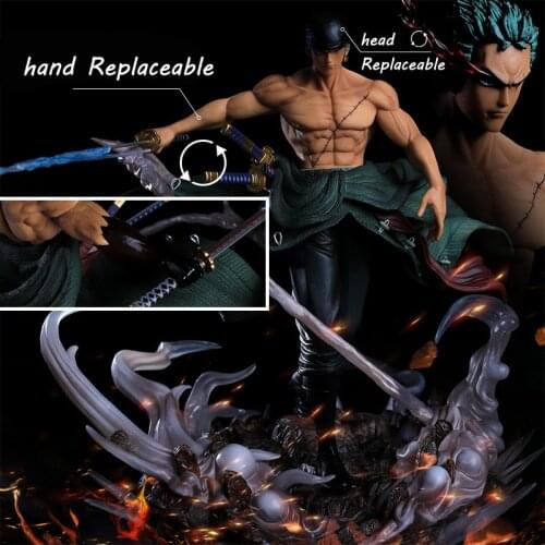 New Anime Character Gk Roronoa Zoro Anime Statue Pvc Action Figure Model Toy Decoration Simulation No Box Gift