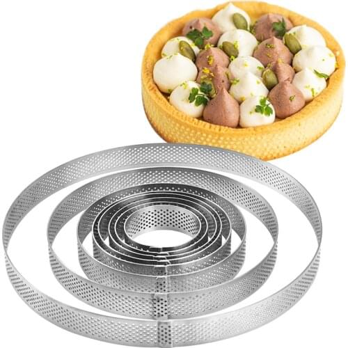 5-10cm French Tart Cake Mold Round Circle Baking Mould With Hole For Fruit Pie Pizza Quiche Mousse Ring Dessert Cheese Pan