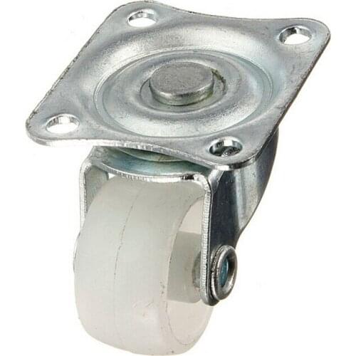 Glyduino Universal Swivel Casters 1 inch White PP Wheels Castor Nylon Dual Roller Bearing Wheel for Platform Trolley Chair