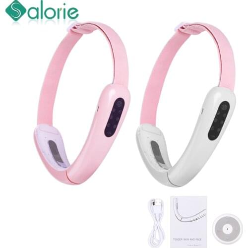 Face Lifting Machine Red Blue LED Photon Therapy Face Slimming Vibration Massager V-Line Reduce Double Chin Belt V Face SkinCare