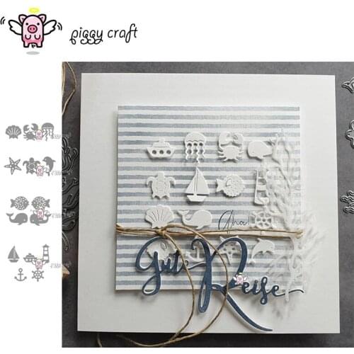 Piggy Craft metal cutting dies cut die mold Ocean ship animal plant shell Scrapbook paper craft knife mould blade punch stencils