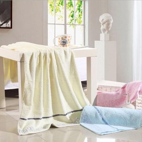 Fashion Cotton Adults Thicken Soft Swimming Towel Shower Jacquard Swimming Beach Bath Towel Pink Blue Yellow 3 Colors