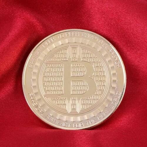 1 PC Gold/Silver-plated Bitcoin Coin Collectible Art Collection Gift BTC Coin Litecoin Ripple Ethereum Metal Antique Imitation