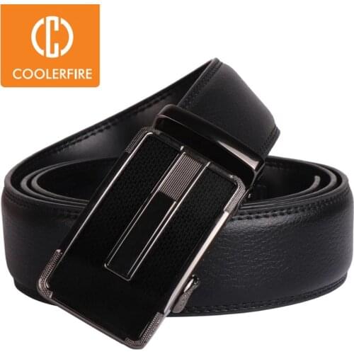 COOLERFIRE Fashion genuine leather belts automatic buckle strap male belt automatic buckle belts for men style waistband ZD065