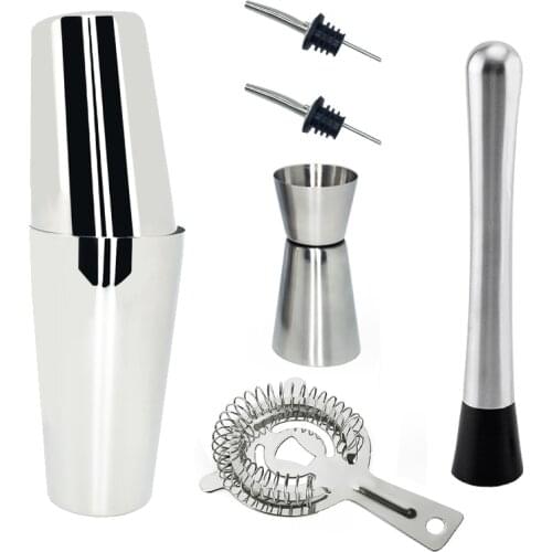5-7 Piece Set Of Boston Cocktail Shaker Botique-Bartender Set For Professional Bartenders And Family Bar Tools