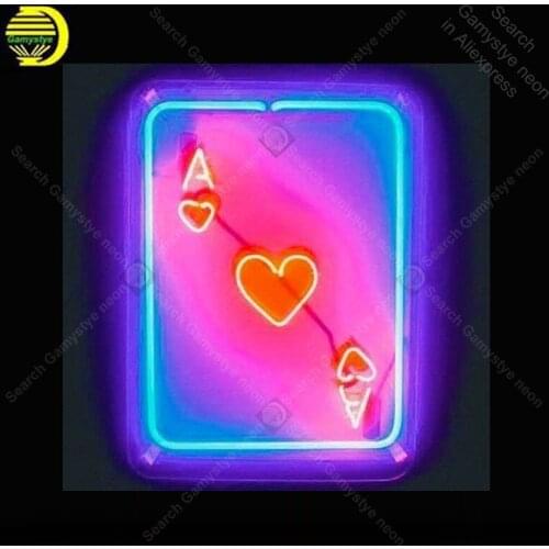 Neon light Signs for pocker poster Neon Bulbs sign board Glass Handcraft Game room display neon Letrero Neons enseigne lumine