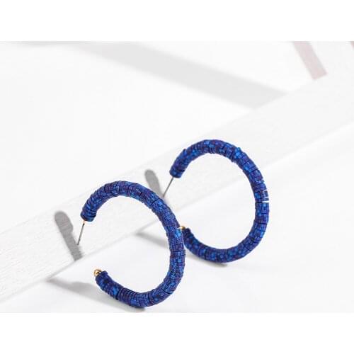 New Fashion Heishi Polymer Clay Disc Beads Hoop Earrings for Women Round Circle Statement Earrings Boho Wedding Jewelry