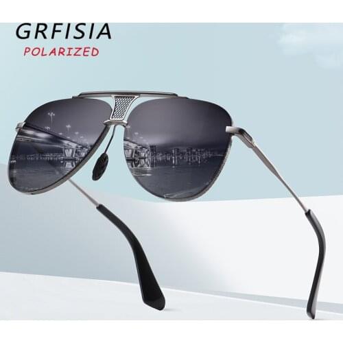 GRFISIA High Quality Polarized Sunglasses Men Women Driving Outdoor Travel 100% UV Protection Sun Glasses Alloy Frame Goggles CE
