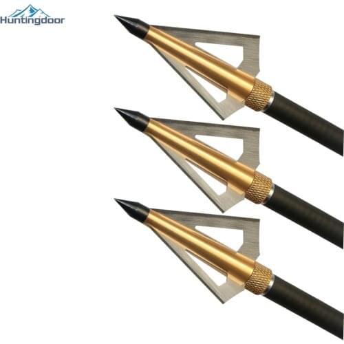 12PCS Hunting Triple Blade Crossbow Arrowhead 3 Blade Mechanic Hunting Broadheads for Archery Arrows Crossbow Bolts Accessories