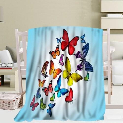 Custom Butterfly Blanket 56x80 inch 50x60 Inch 40x50 Inch Home/Sofa/Bedding Throw Blanket Kid Adult Warm Blanket