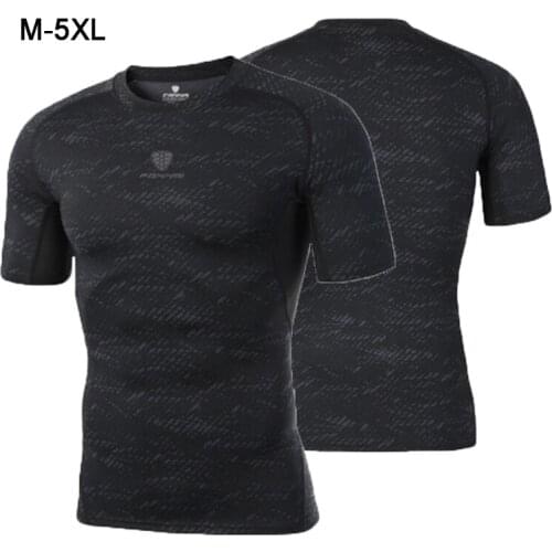 Hot Mens T-shirts Quick Dry Tight Fitness Running T shirts Men Short Sleeve Gym Sport Compression Shirt Mens Sportswear