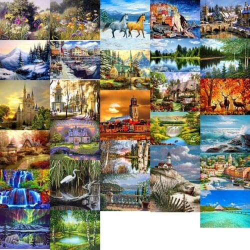 R7269 Landscape Hut cross stitch kit people 18ct 14ct 11ct count print canvas stitches embroidery DIY handmade needlework