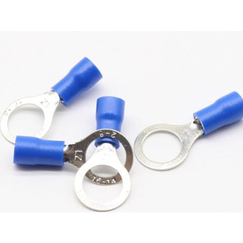 RV2-8 Blue Ring insulated terminal Cable Wire Connector 100PCS/Pack suit 1.5-2.5mm cable Electrical Crimp Terminal RV2.5-8 RV