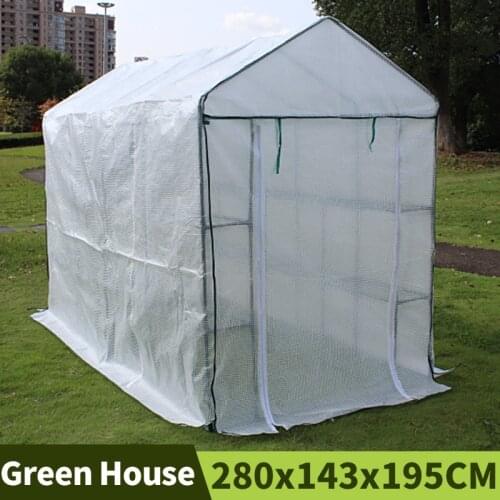 Walk-in Type Greenhouse White PE Plant Cover Garden Two Layers Outdoor Balcony Temperature Retaining Vegetable Sheds With Frame