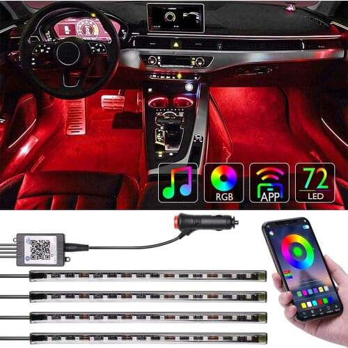 LED Strip Lights Car Interior Decoration Light Bar APP Control RGB Neon Lighting For Car Motorcycle Atmosphere Ambient Lamp 12V