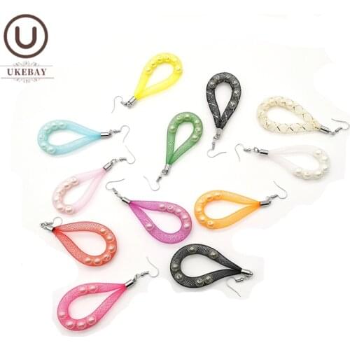 UKEBAY New Handmade Luxury Drop Earrings Women Mesh Jewelry Pearl Boho Earrings For Party Festival Gift Wedding Accessories Girl