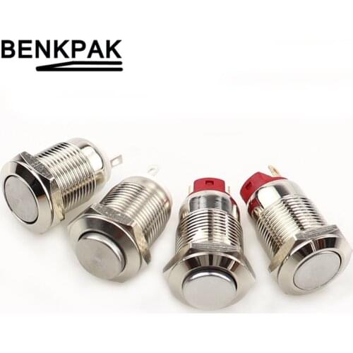 12mm Waterproof Momentary Latching Metal Power Push Button Switch Car Start Horn Speaker Bell