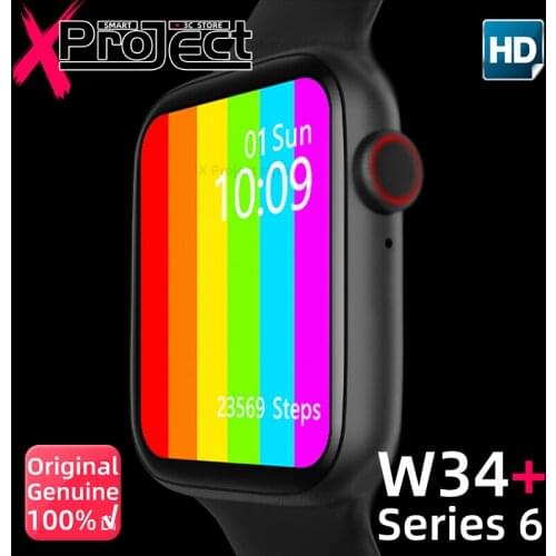 W34+ pro Bluetooth Call Series 6 Smart Watch Full Touch Screen Heart Rate ECG Monitor pk IWO amazfit gts neo W26 W46 X6 X7 X9 P8