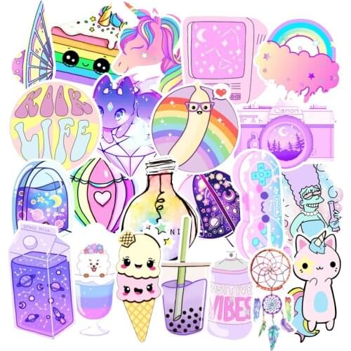 10/30/50PCS Colorful Graffiti Trolley Case Scooter Refrigerator Water Cup Waterproof Children Sticker Wholesale