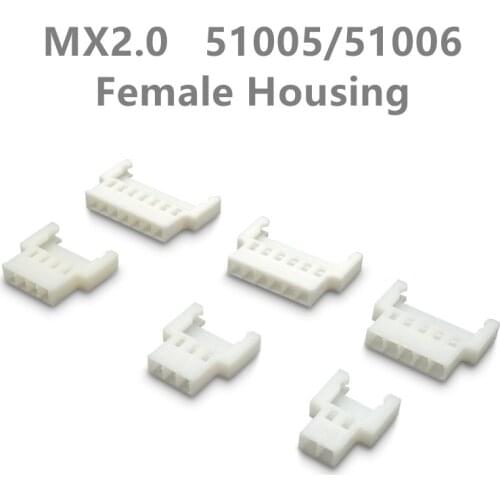 10/50/100PCS LOT MX2.0 51005 51006 2.0mm Female Housing Socket air docking 51006 rubber shell plug 2p 3p 4p 5p 6p 7p Connector