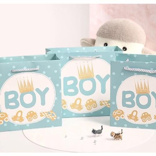 10pcs /lot Paper Gift Bag for Baby Boys and Girls Birthday Party Storage Bags