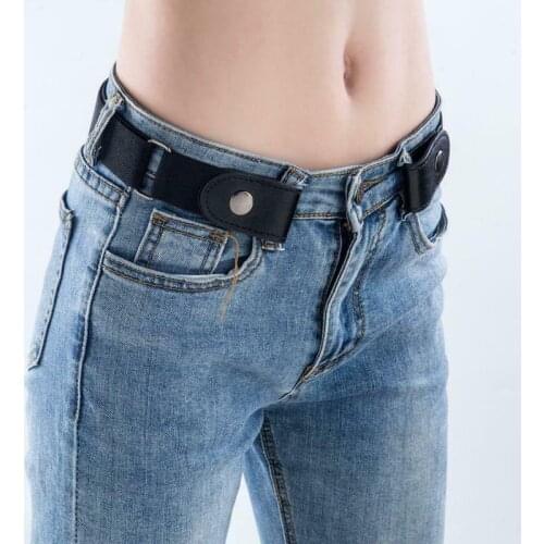 100cm Stretch Belt Without Buckle Elastic Leather Waistband Women And Men Comfortable To Wear Causal Jeans Accessories