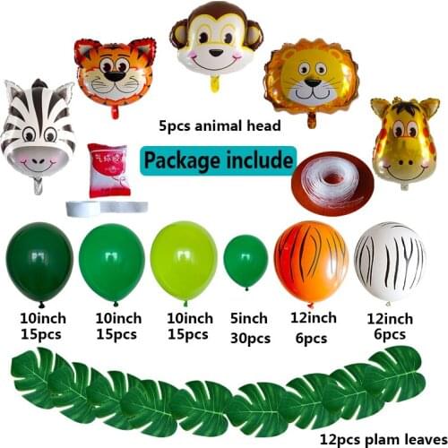 106pcs Animal Balloons Garland Kit Jungle Safari Theme Party Supplies Favors Kids Boys Birthday Party Baby Shower Decorations