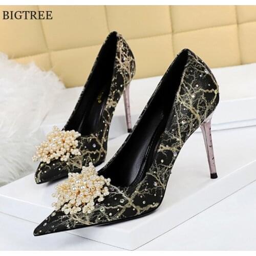 Plus Size 34-43 Patent Leather Women Office Shoes Shallow Fashion Women Pumps Pointed Toe Sexy High Heel Dress Party Shoes Woman
