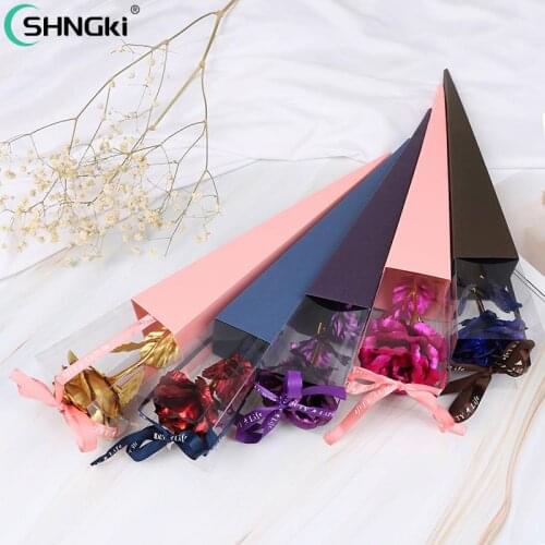 24k Gold Foil Rose Flower Long Stem Golden Dipped Flower Valentines Day Gift Handcrafted Handmade Rose Flower