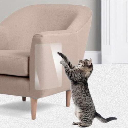 4PCS Sofa Cat Claw Protection Pad Transparent Furnitur Cat Scratching Protector Clawing Cats Furniture Protective Cover