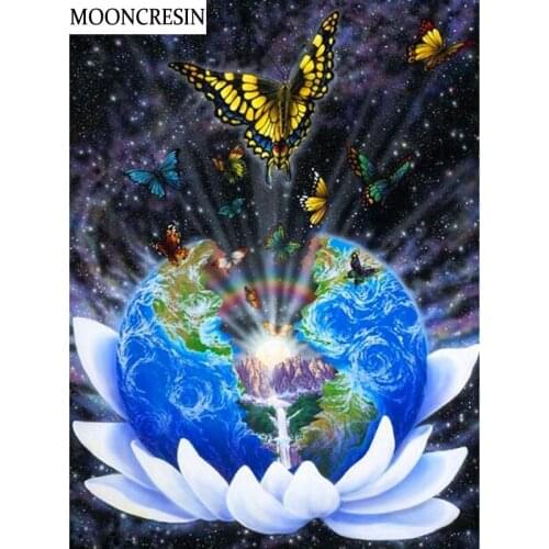 5D Diamond Painting Full Square World Cross Stitch Diy Diamond Embroidery Mosaic Pattern Of Rhinestone Butterfly Decoration Home