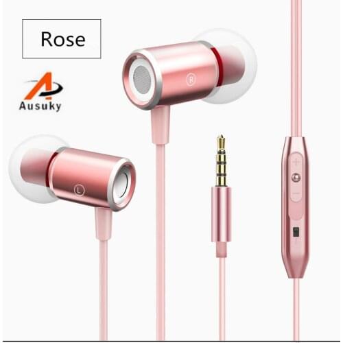 A Ausuky High Quality 3.5mm In-ear Heavy Bass Earphone Remote for Mobile Phone In-Ear Metal Earphone -25