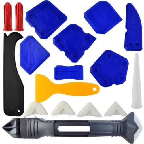 Free Shipping 18 Pieces Caulking Tool Kit and 3 in 1 Caulking Tools Caulking Buddy Silicone Removal Tool Set Sealant Scraper Set