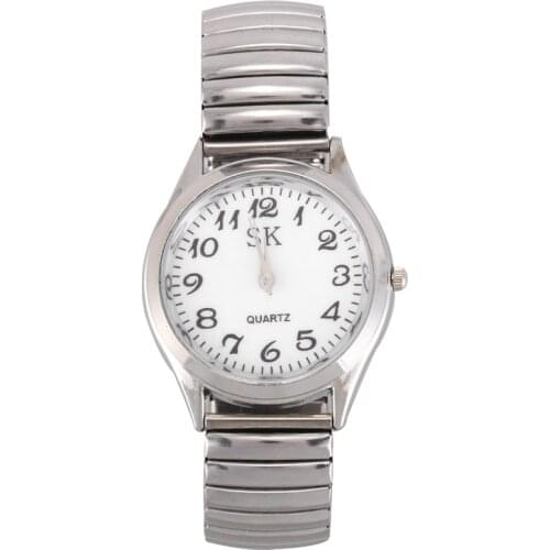 Big Numbers Stretchy Steel Men Lady Sports Wrist Watch 1.4"