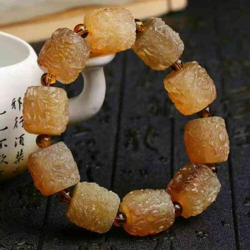 Handcrafted Dragon Beads Bracelet Sheep Horn Power Dragon Beads Bracelet Dragon Beads Man Bracelet