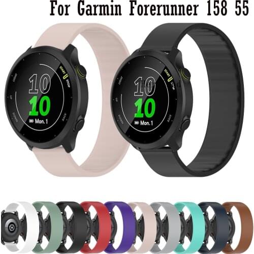 Elastic Loop Silicone 20mm WatchSrap For Garmin Forerunner 158 55 245 645 vivomove HR venu sq Smart Wristbands sport Watchband