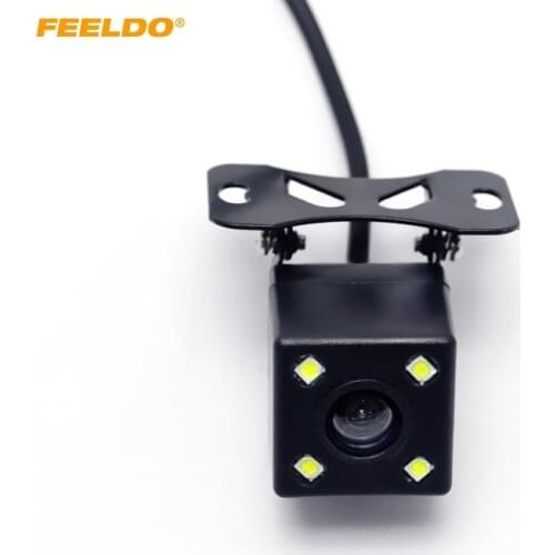 FEELDO 1Set Universal Car Front View 4-LED Night Vision Auto Reversing Backup Camera DC12V #FD906