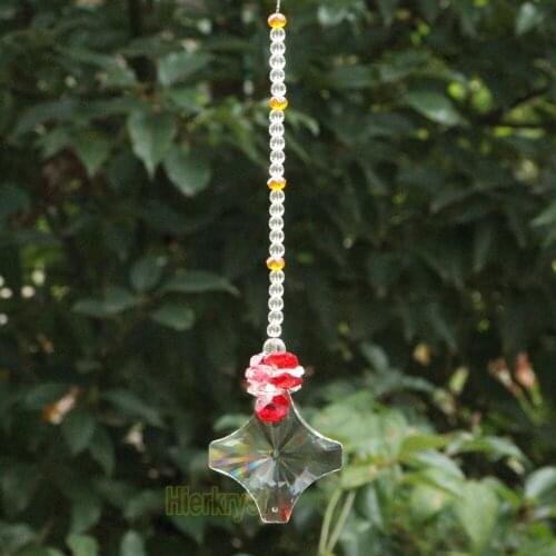 Feng shui 50mm crystal Cross&14mm octagon beads healing crystals suncatcher wedding decoration,crystal chandelier parts NO#35