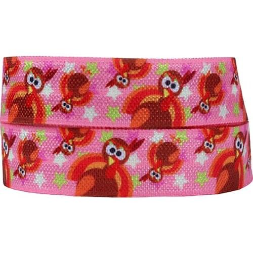 FLRA FOE Hot sale cartoon turkey elastic ribbon for Thanks Giving kids hair accessory