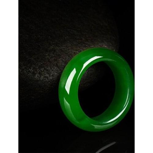 Natural hetian green jade ring, handmade sculpture simple jade ring, men party wedding jewelry gift rings for men