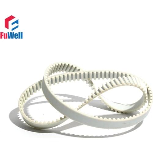 HTD5M White Polyurethane Timing Pulley Belt 15/20/25/30mm Width PU Transmission Belt 3155/3170/3190/3200mm Closed Loop Gear Belt