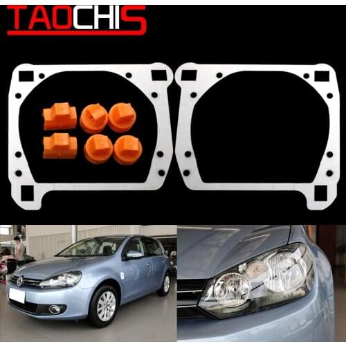 Taochis Retrofit adapter frame Headlight Bracket for VW Volkswagen Golf 6 Hella 3R G5 5 Projector lens